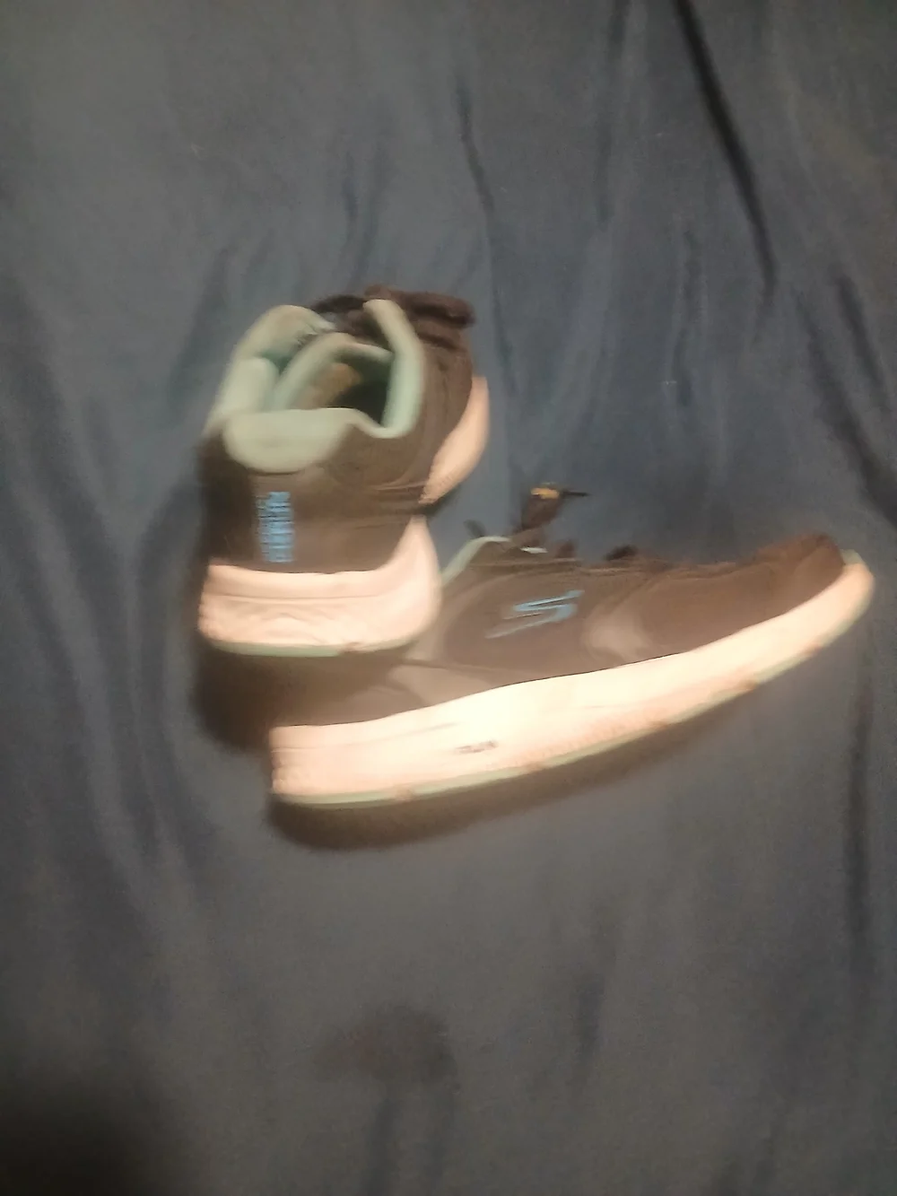 Skechers Women's Black and Light Blue Athletic Sneakers